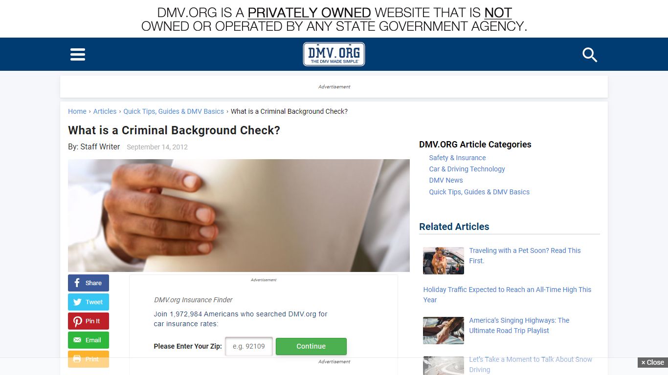 What is a Criminal Background Check? | DMV.ORG
